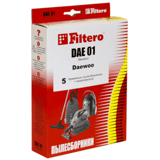 Мешки-пылесборники Набор Filtero DAE 01 (5+ф) Standard, пылесборники для пылесоса от интернет магазина Filterro.kz