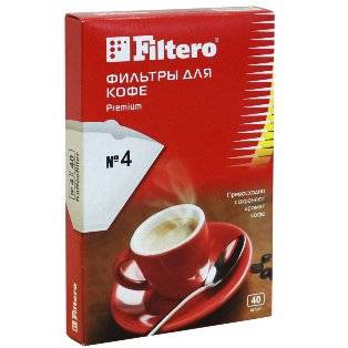 Фильтры для кофеварок Filtero Premium №4/40, белые от интернет магазина Filterro.kz
