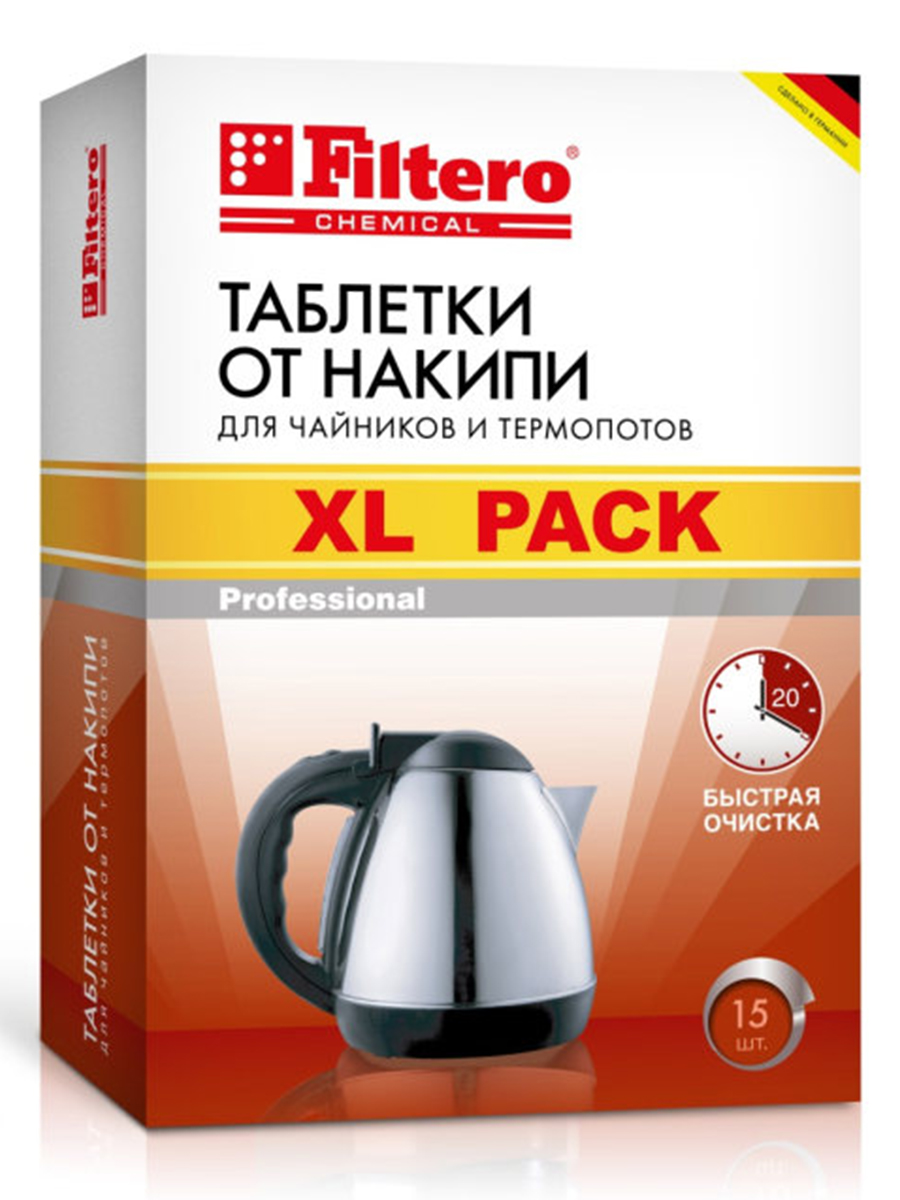 Таблетки от накипи Filtero для чайников и термопотов, XL Pack, арт. 609 от интернет магазина Filterro.kz